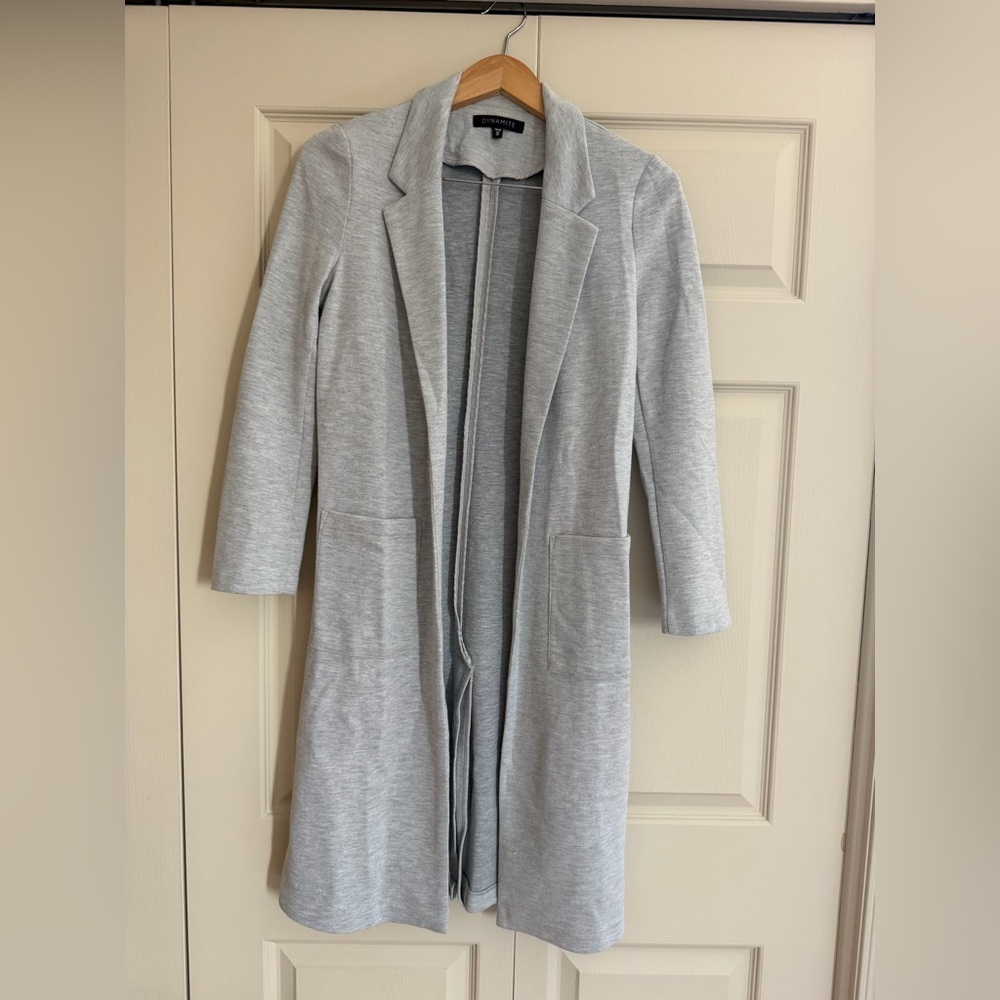 Dynamite Light Gray Textured Cardigan